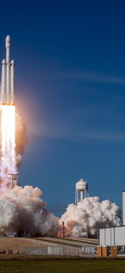 Fond d'écran iPhone Falcon Heavy Space X 2018