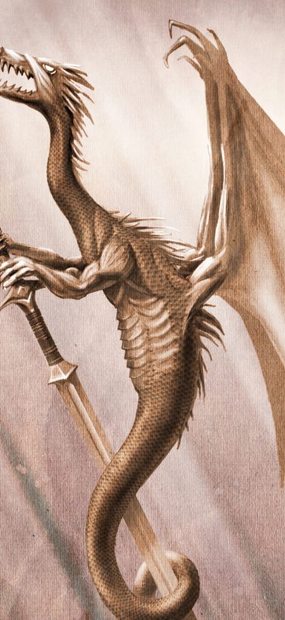 Fond d'écran iPhone Dragon With Sword 4k