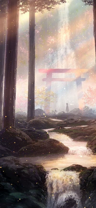 Fond d'écran iPhone Digital Art Forest Artwork 8k