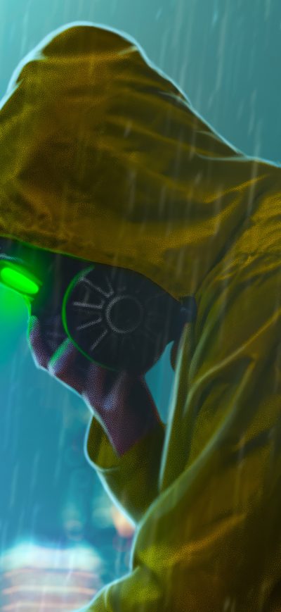 Fond d'écran iPhone Face Smoke Mask Neon 4k