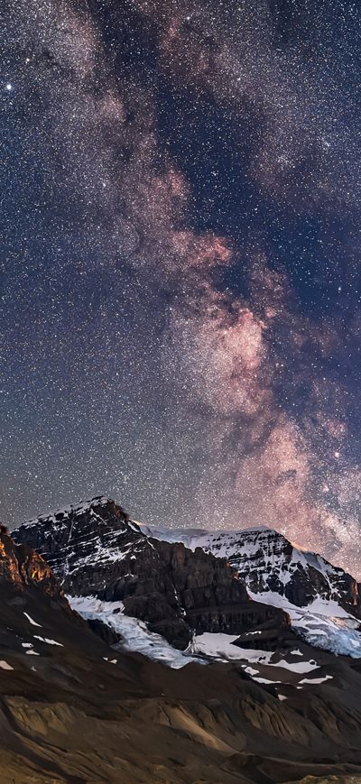 Fond d'écran iPhone Milky Way And Galactic Core Area Over Mount Andromeda