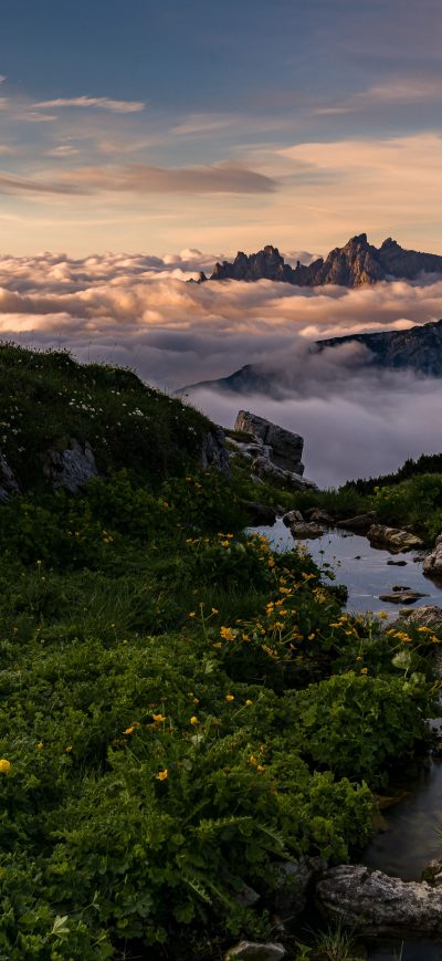Fond d'écran iPhone Sea Of Clouds Beautiful Mountains Landscape 5k