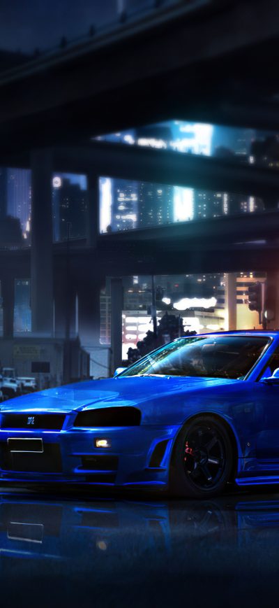 Fond d'écran iPhone Nissan Blue Gtr