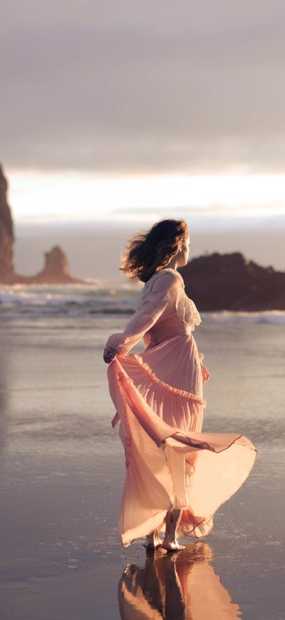Fond d'écran iPhone Beach Mood Girl 8k