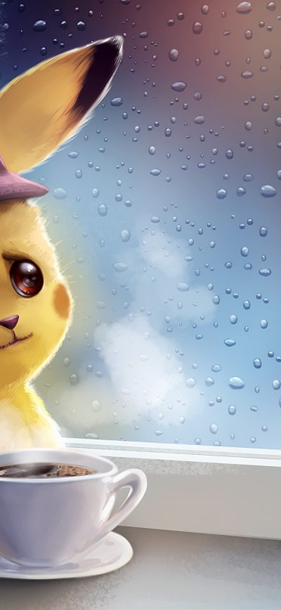 Fond d'écran iPhone Pikachu Drinking Coffe