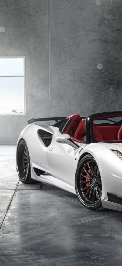 Fond d'écran iPhone Ferrari 488 White 8k