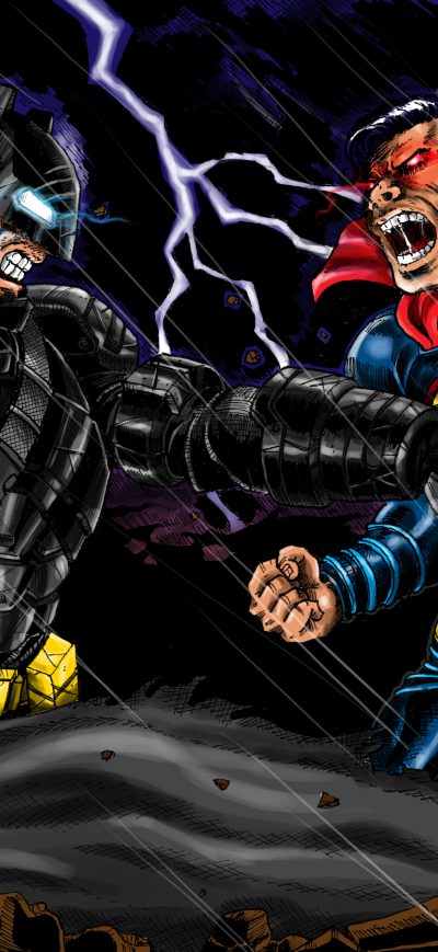 Fond d'écran iPhone Batman V Superman Fan Art Illustration