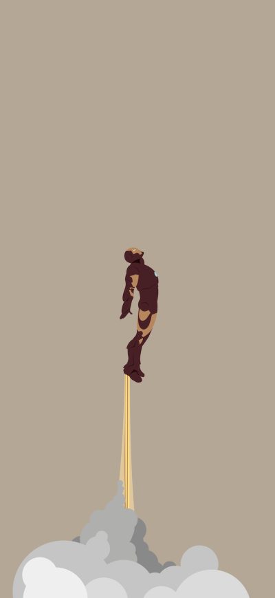 Fond d'écran iPhone Iron Man Flying Minimalism