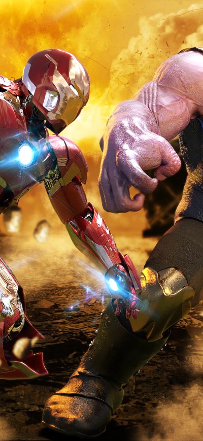 Fond d'écran iPhone Iron Man Vs Thanos 4k