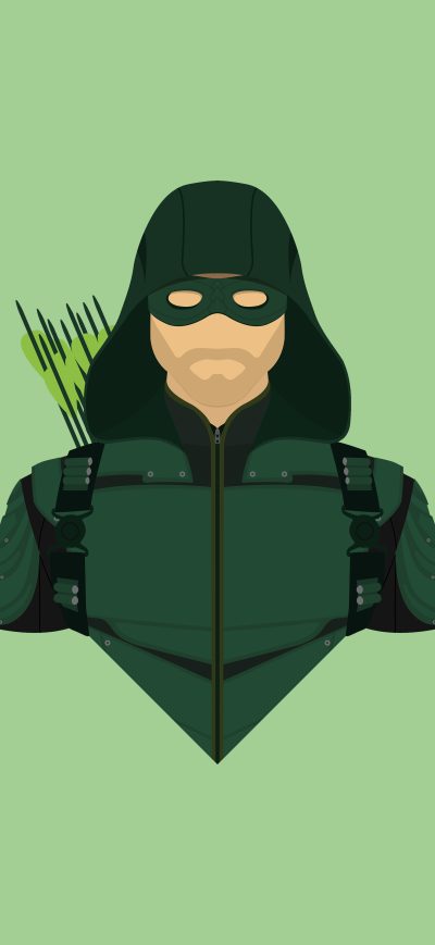 Fond d'écran Green Arrow Minimalism 8k sur iPhone