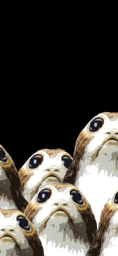 Fond d'écran iPhone Porgs Star Wars The Last Jedi Poster