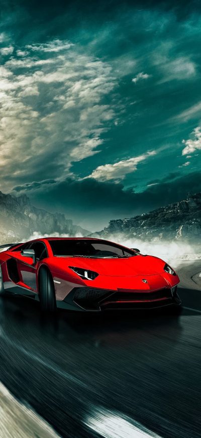Fond d'écran iPhone Lamborghini Aventador SV Drifting