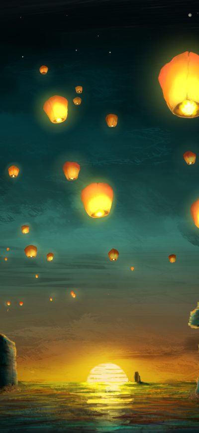 Fond d'écran iPhone Sunset Lanterns