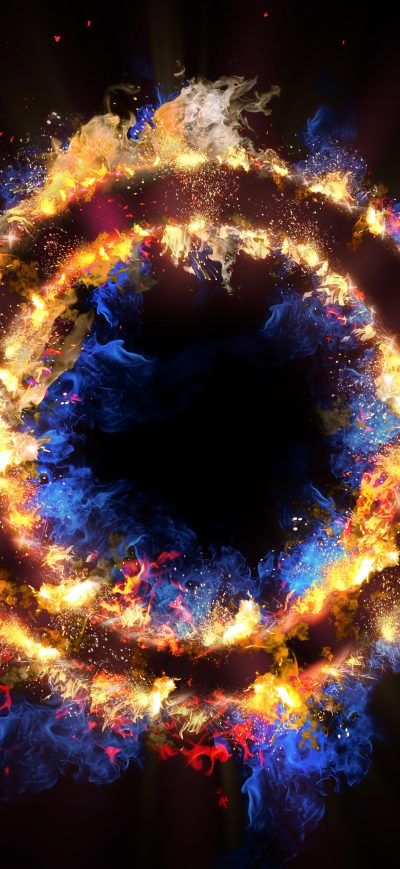Fond d'écran iPhone Flame Circle 3d Abstract 5k