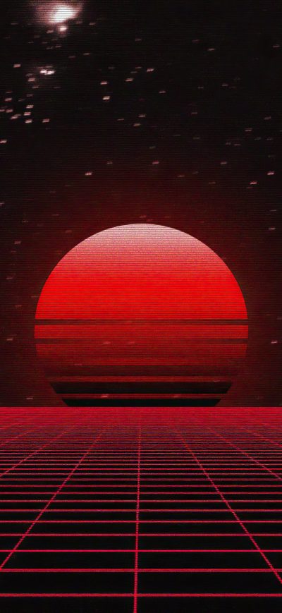 Fond d'écran iPhone Grid Abstract Cgi Sunset 4k
