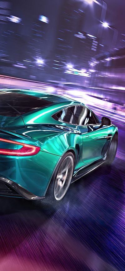 Fond d'écran iPhone AstonMartin Vanquish Drifting 4k