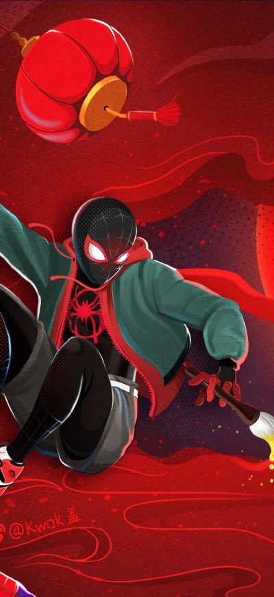 Fond d'écran iPhone Miles Morales Hero