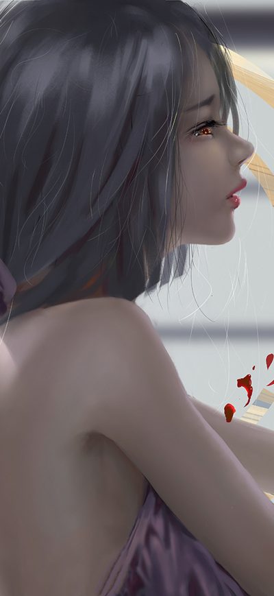 Fond d'écran iPhone Anime Girl Red Eyes