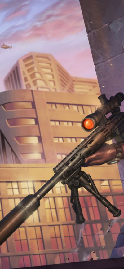 Fond d'écran iPhone Girl With Big Gun Artwork