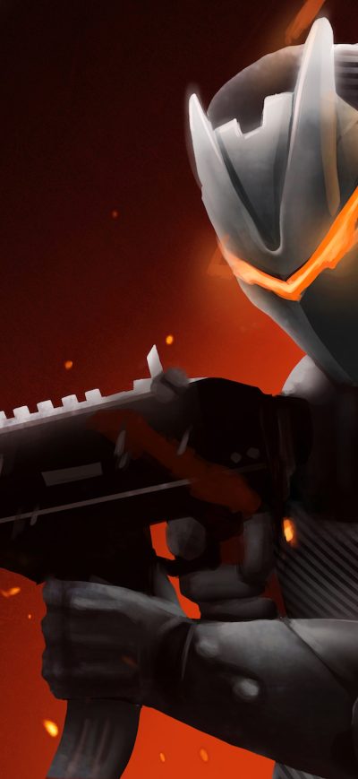 Fond d'écran iPhone Omega With Rifle Fortnite Battle Royale