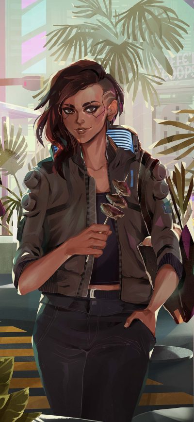 Fond d'écran iPhone Cyberpunk 2077 Fanart 4k
