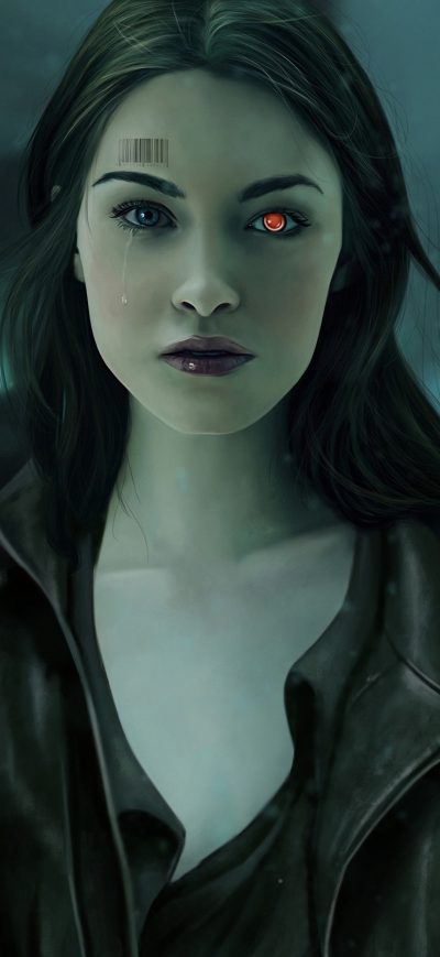 Fond d'écran iPhone Cyborg Glowing Eyes 4k