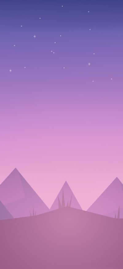 Fond d'écran iPhone Mountains Clouds Illustration Minimalism