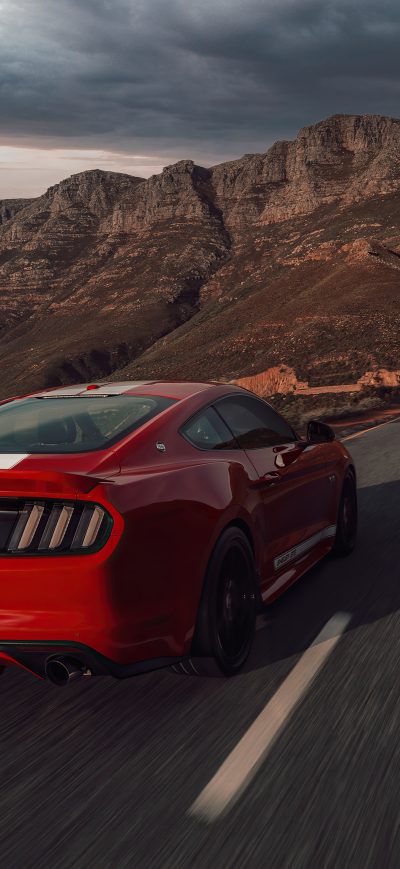 Fond d'écran iPhone Red Ford Mustang 50 Gt Race Rear 5k