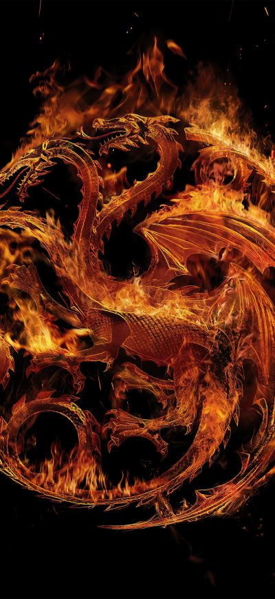 Fond d'écran iPhone House Of The Dragon Logo 5k