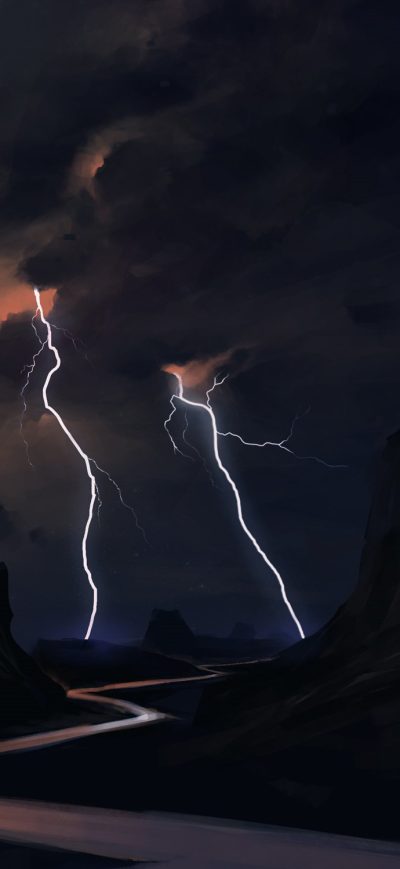 Fond d'écran iPhone Lightning Road
