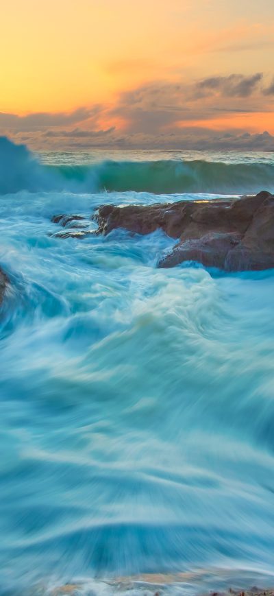 Fond d'écran iPhone Tide And Waves Long Exposure 4k
