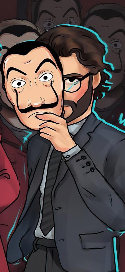 Fond d'écran iPhone Money Heist Team Illustration