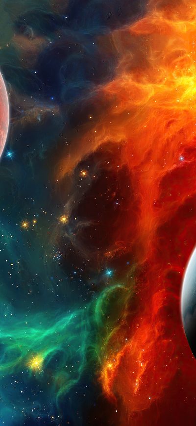 Fond d'écran iPhone Colorful Nebula Space 4k