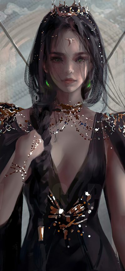 Fond d'écran iPhone Queen In Black Dress 4k
