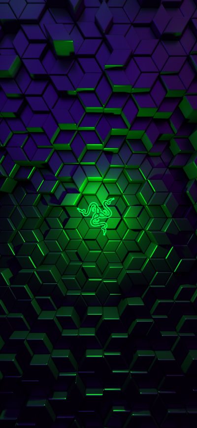 Fond d'écran iPhone Razer Logo Glowing 4k