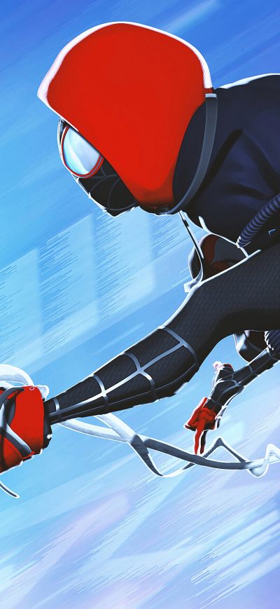 Fond d'écran iPhone Miles Morales Jumping 4k