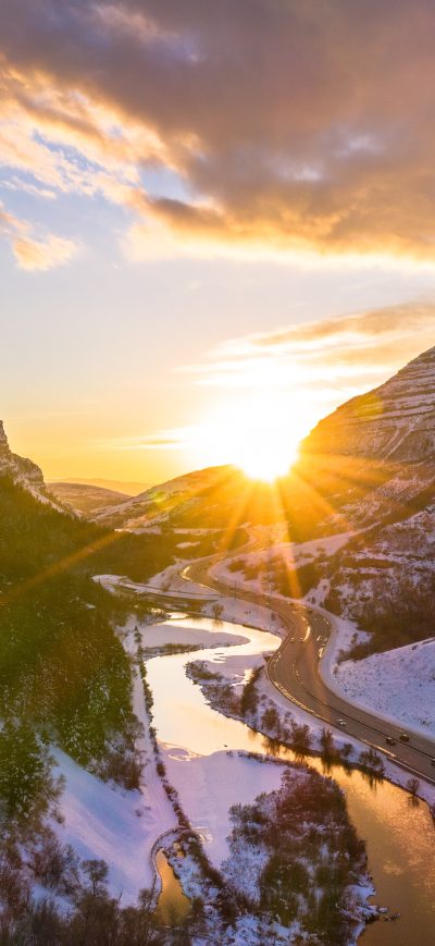 Fond d'écran iPhone Provo Canyon During Winter 5k