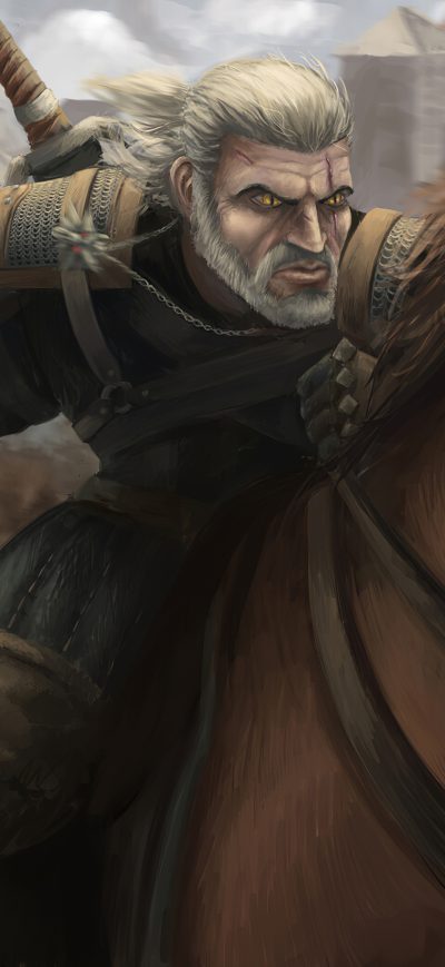 Fond d'écran iPhone Witcher On Horse 4k