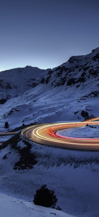 Fond d'écran iPhone Snow Road Timelapse