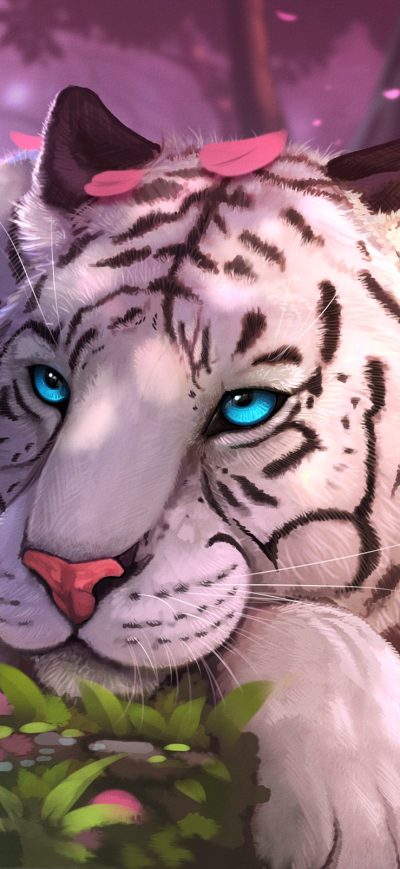 Fond d'écran iPhone White Tiger Fantasy Art