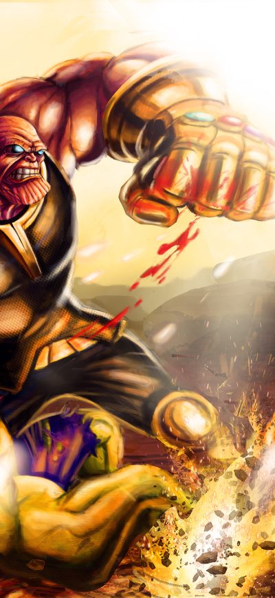 Fond d'écran iPhone Thanos Defeat Hulk