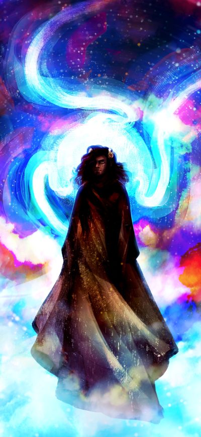 Fond d'écran iPhone Colorful Clouds Magic Man Illustration