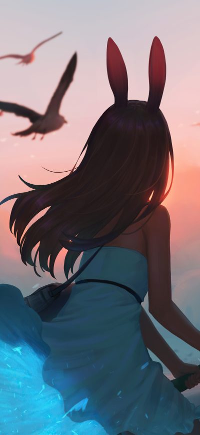 Fond d'écran iPhone Anime Girl Bunny Hairs 5k
