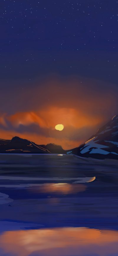 Fond d'écran iPhone Dusky Winter Sunset 4k