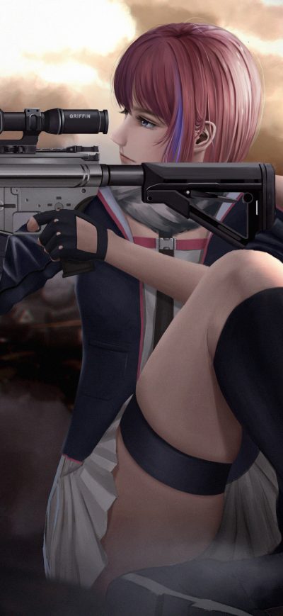 Fond d'écran iPhone Asian Sniper Girl 4k