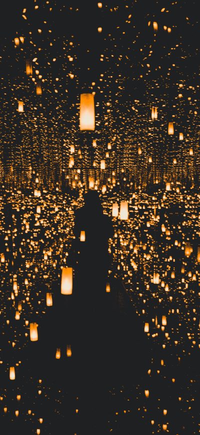 Fond d'écran iPhone Covered By Lanterns Lights Dark 5k