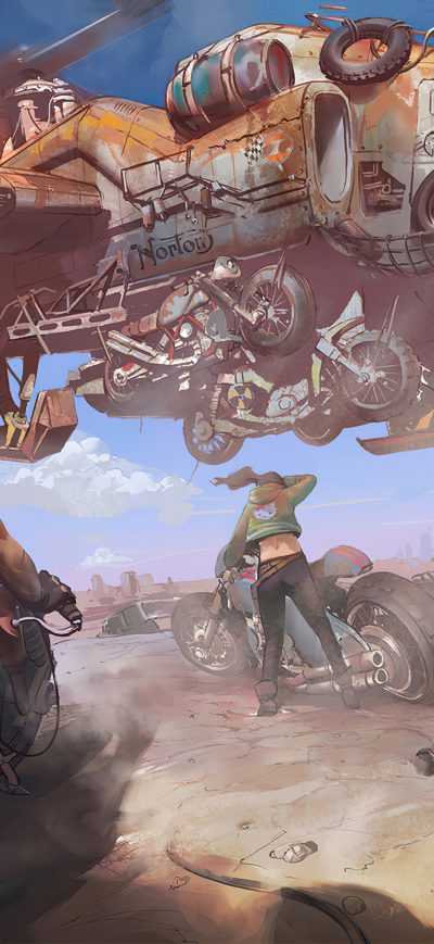 Fond d'écran iPhone Spare City Bikers 4k