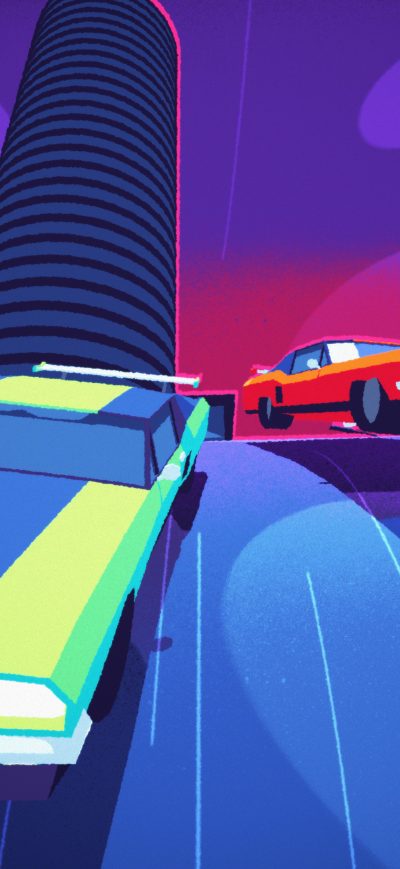 Fond d'écran iPhone Vintage Car Chase Art