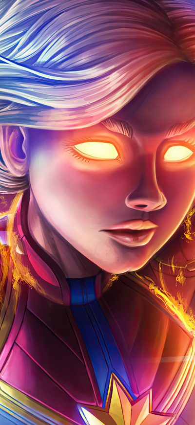 Fond d'écran iPhone Captain Marvel Unleash Powers
