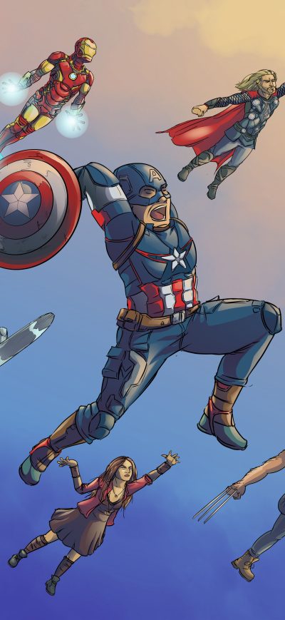 Fond d'écran iPhone Marvel Heroes Artwork 5k